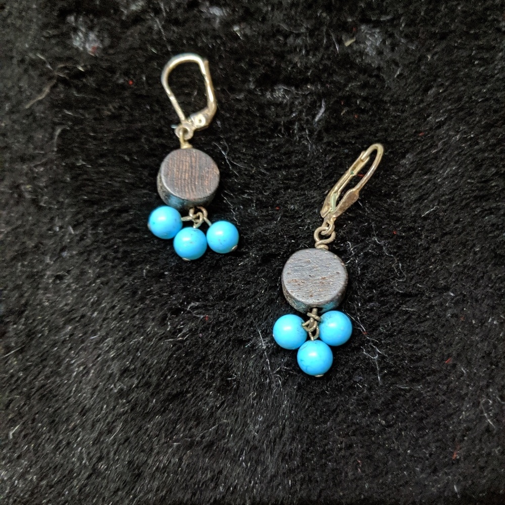 True Vintage Wood and Bead Earrings